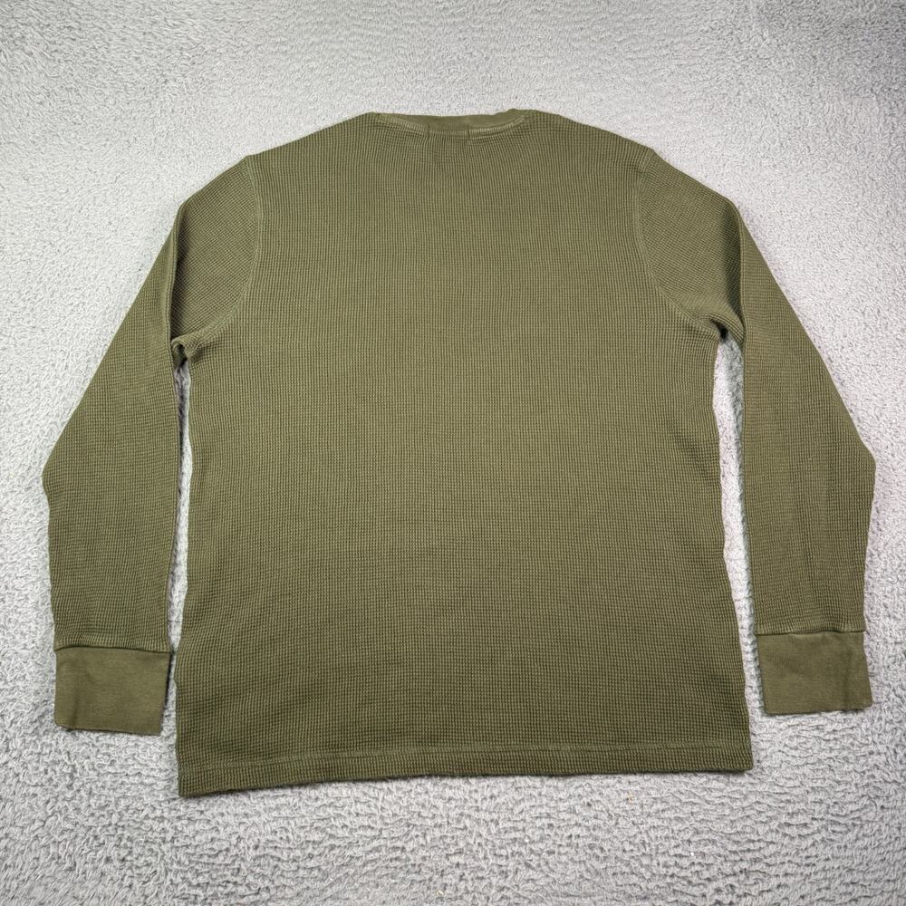 Polo Ralph Lauren Waffle Knit Long Sleeve T-Shirt Mens XL Green Thermal Pony - Picture 5 of 9